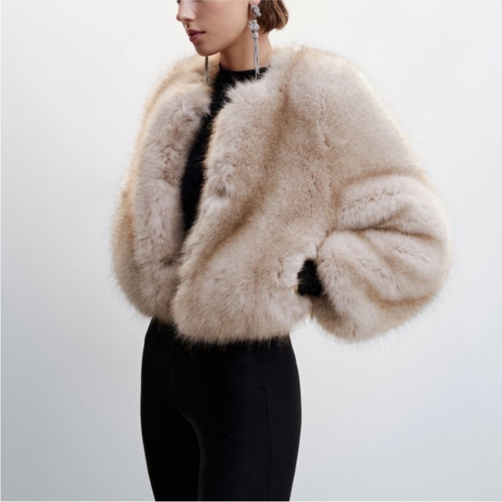 SOLD Mango fur effect jacket